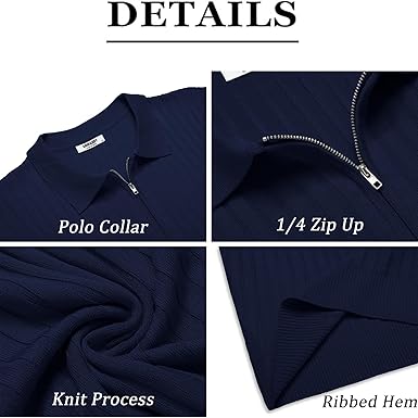 Navy Blue Zipper POLO-SHIRT