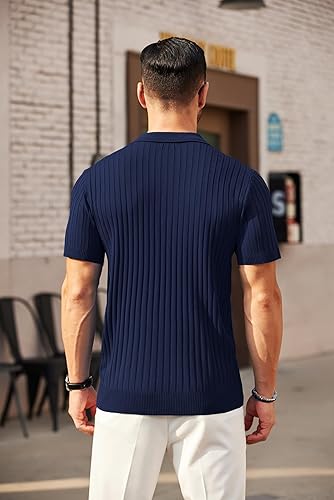 Navy Blue Zipper POLO-SHIRT