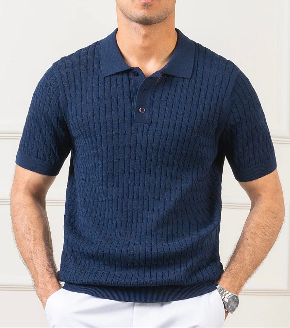 Premium Navy polo knitted design