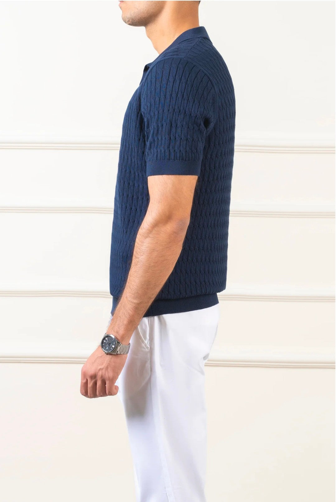 Premium Navy polo knitted design