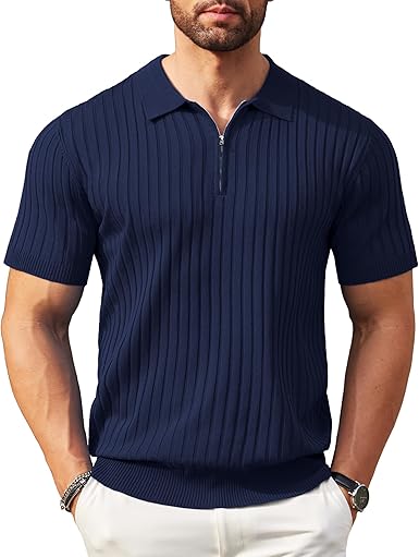 Navy Blue Zipper POLO-SHIRT
